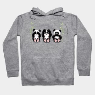 See no evil, hear no evil, speak no evil pandas Hoodie